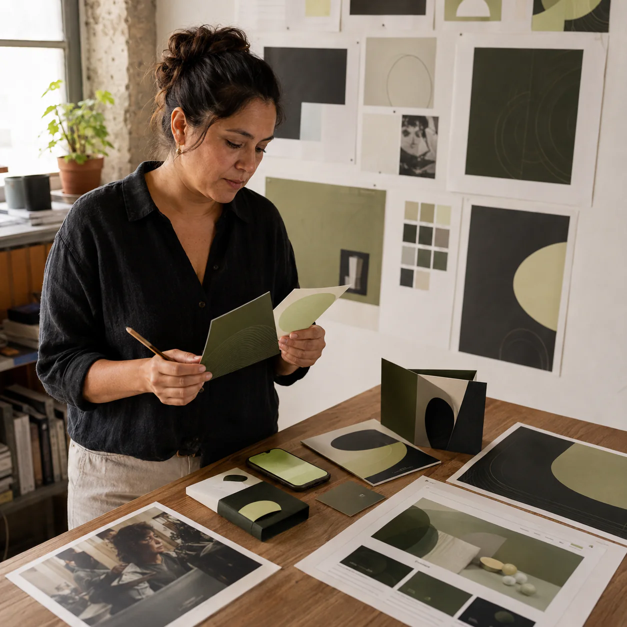A creative director compares print and digital applications from one brand system.